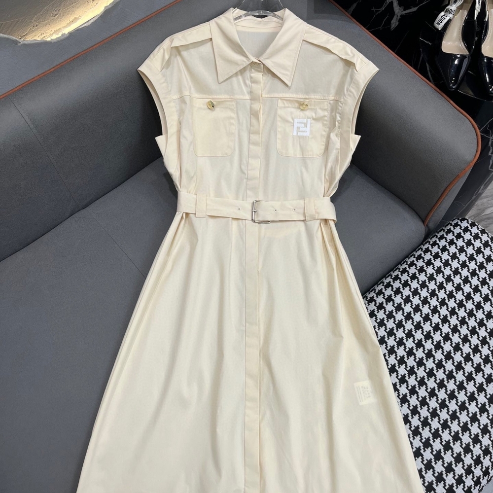 Fendi white sleeveless dress